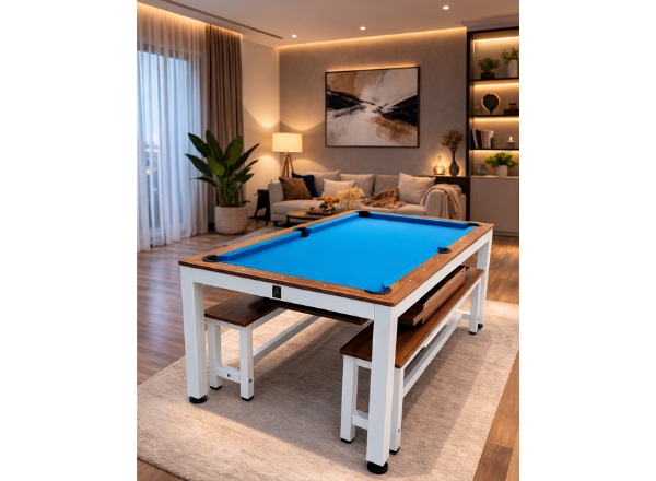 knight shot dinnete dining pool table 7ft. with dining top