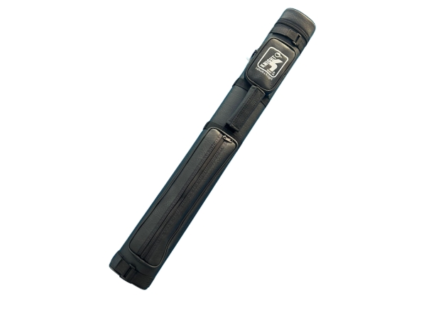 knight shot billiard cue leather hard case | 2x2 (2 butts x 2 shafts) | black