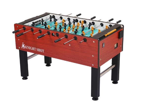 knight shot st950a semi commercial foosball table with black and yellow players