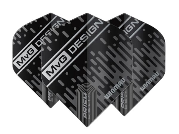 winmau prism delta mvg design black & grey dart flights