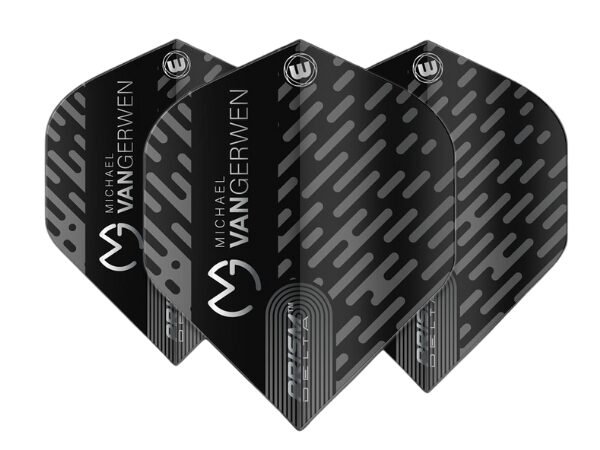 winmau prism delta prism delta mvg black & grey dart flights