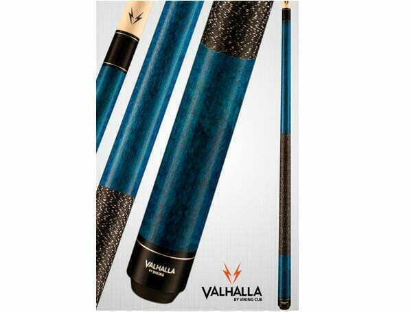 Valhalla VA113 Pool Cue Hard Rock Maple Blue Stain with Linen Wrap