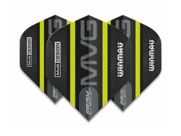 Winmau Prism Alpha MvG 2021 Black & Green Dart Flights