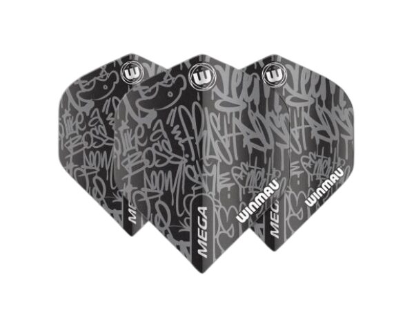 winmau mega standard black dart flights