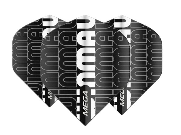 winmau mega standard winmau logo black & grey (3pcs)
