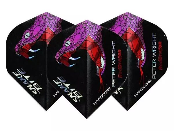 Red Dragon Peter Wright Snakebite Hardcore Holographic Dart Flights 3 Sets per Pack