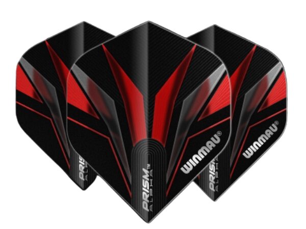 winmau prism alpha black & red 6915 130 standard dart flights