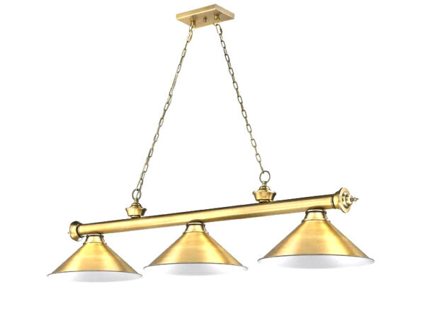 Knight Shot 3-Shade Gold Billiard Light – Vintage Pool Table Lamp