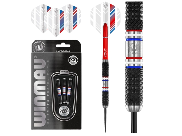 winmau thibault tricole 90% tungsten alloy steel tip darts | 23grams