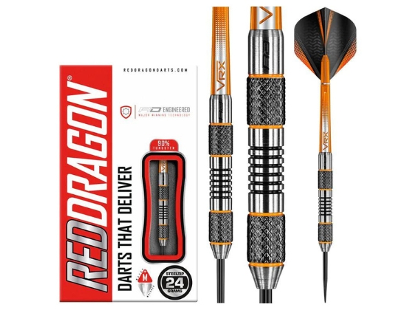 red dragon amberjack 5 90% tungsten alloy steel tip darts | 24 grams| 3 darts per set