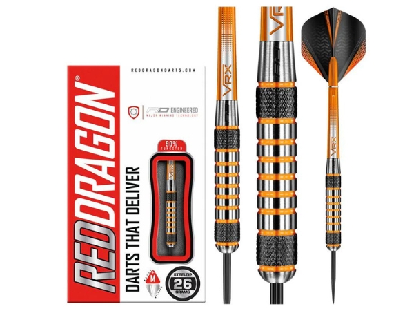 red dragon amberjack 7 90% tungsten alloy steel tip darts | 26 grams| 3 darts per set