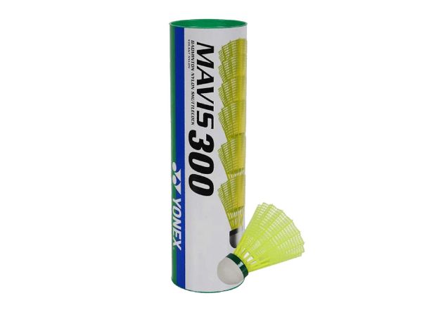 Yonex Mavis 300 Nylon Badminton Shuttlecock Yellow Slow Speed Green Cap