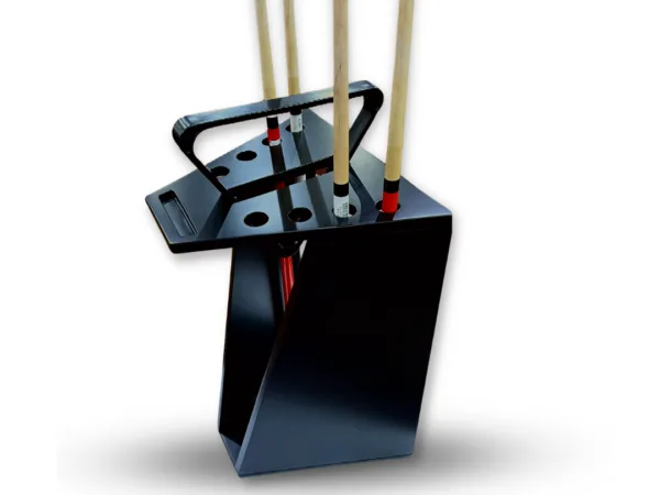 knight shot cue stand – 8pcs cue + triangle holder matte black