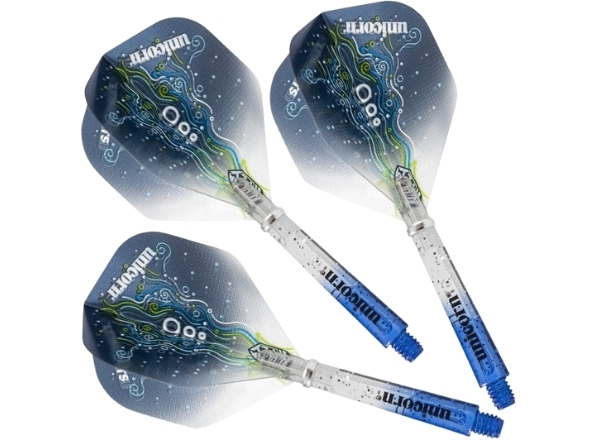 unicorn gripper 4 elements blue/clear hydrostorm combo flight shaft
