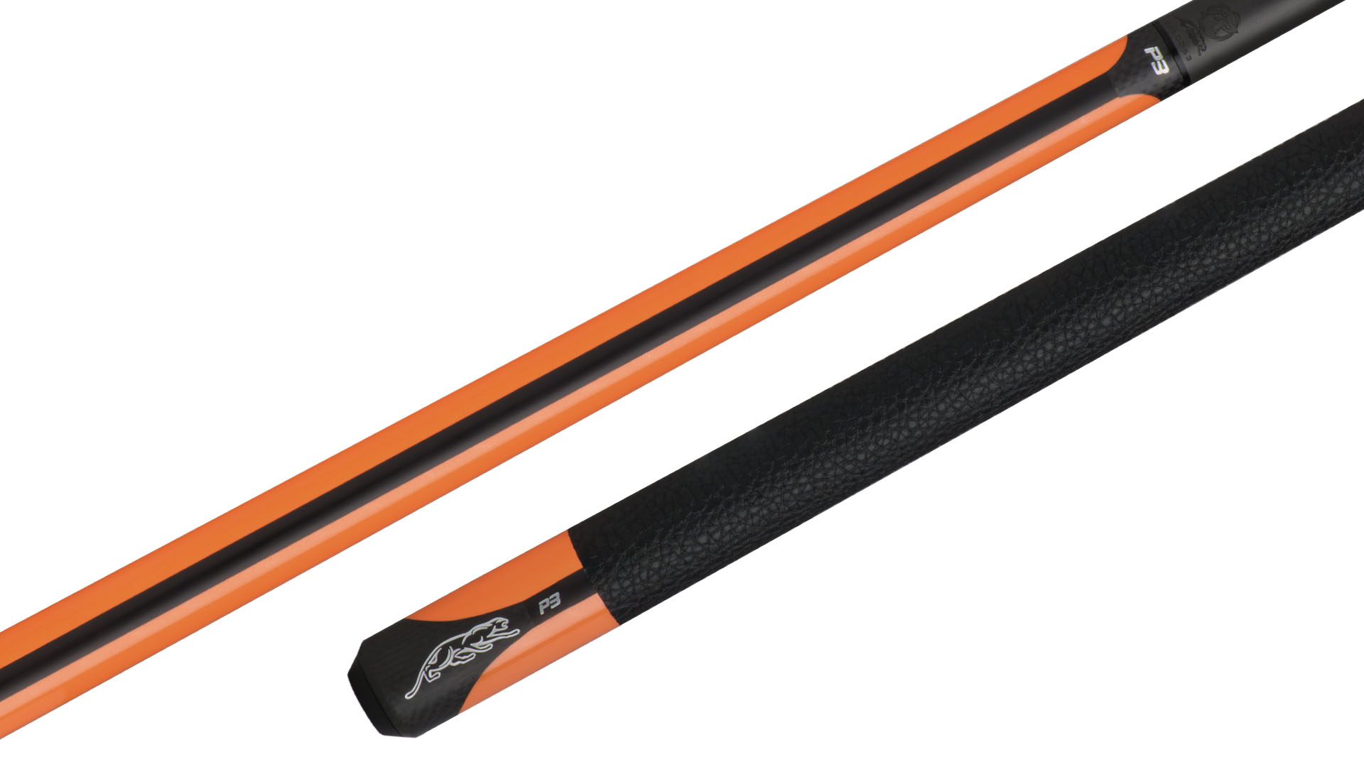 Predator P3 Flare Pool Cue – Gloss Flare Orange with Matte Black stripe, Uni-Loc Quick Release, Leather Luxe Wrap